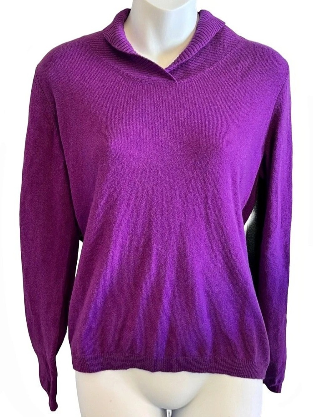 Prive Cashmere Cowl Neck Purple Size Medium Like New - Picture 1 of 3